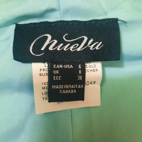 Y2K Slip Dress Size S Blue Green Metallic Stripe Midi Fairy Mermaid Party - Picture 11 of 13